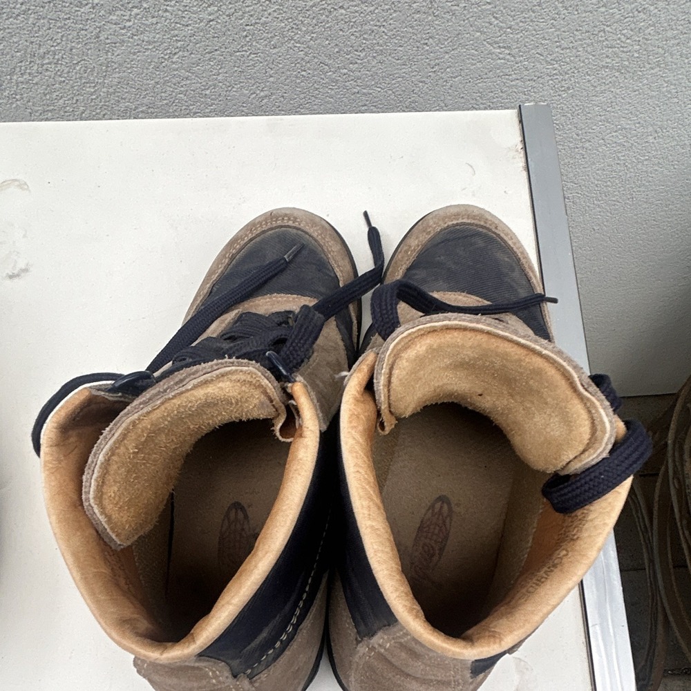 vintage Vasque Skywalk Gore-Tex hiking boots tan suede and navy blue 7.5 - Picture 9 of 9